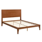 Letto a piattaforma in bambù Merax Mid-Century Modern con testiera e supporto in metallo