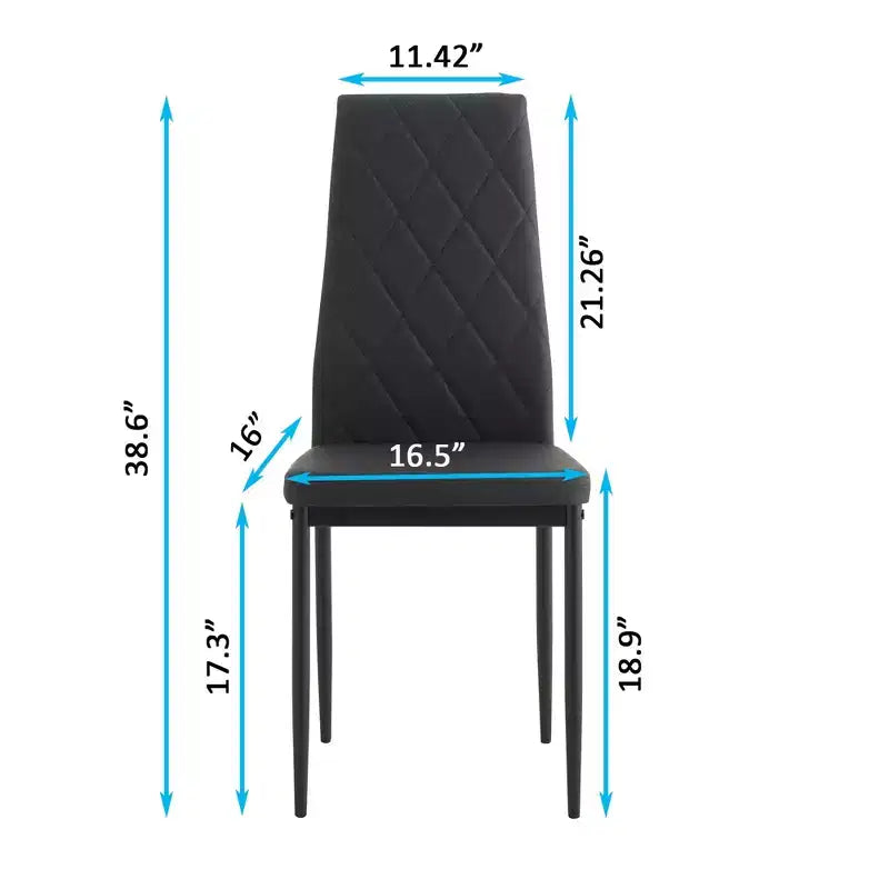 MAYEERTY Set di 4 Sedie da Pranzo in PU, a Forma di Diamante, Rivestite con Morbida Ecopelle