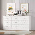 Modern 9-Drawer Dresser with Built-In Power Outlet, Large Storage Chest for Bedroom, Closet, Living Room, or Hallway