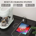 Comò moderno a 9 cassetti con presa di corrente integrata, ampio contenitore per camera da letto, armadio, soggiorno o corridoio