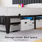 Letto Moderno XBT a 1 pezzo con LED - Testiera in PU con Stazione di Ricarica, Luci RGB e Contenitore, Telaio in Metallo senza Rete a Molle