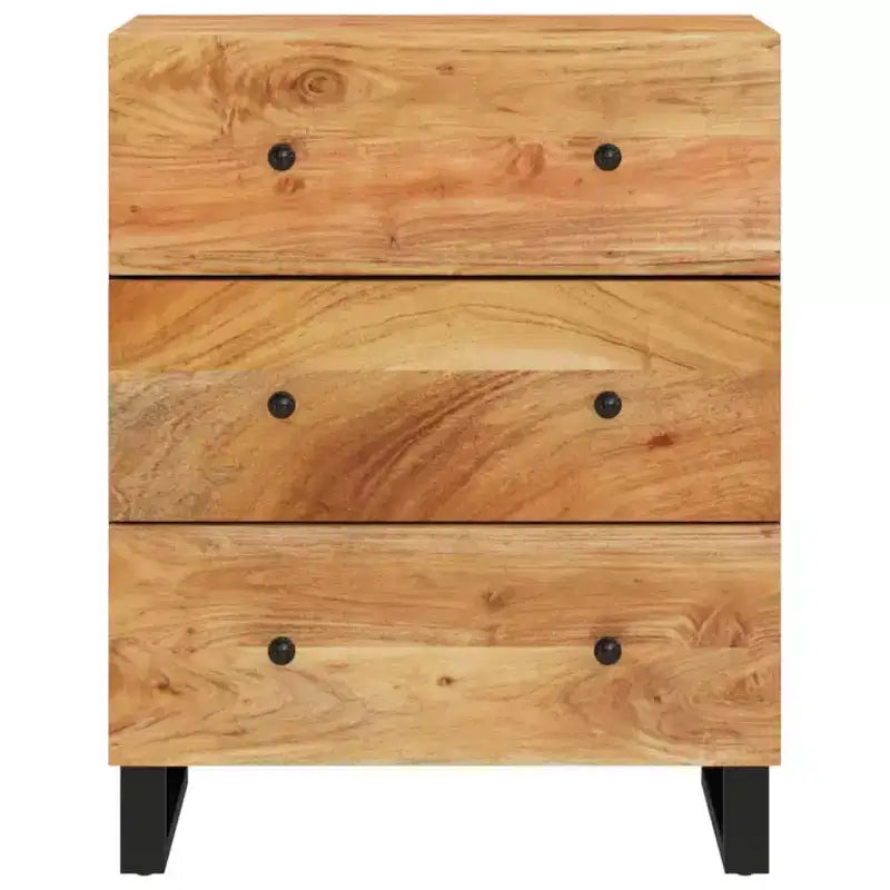vidaXL Credenza in Legno Massello di Acacia con Fascino Industriale - Ampio Armadietto e Piano Robusto per l'Esposizione di Oggetti d'Arredo