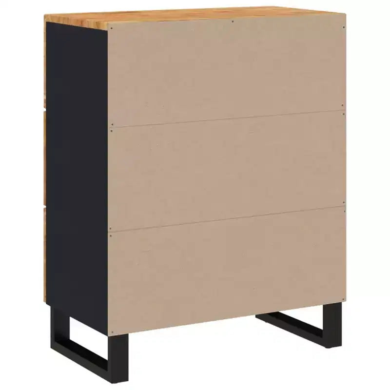 vidaXL Credenza in Legno Massello di Acacia con Fascino Industriale - Ampio Armadietto e Piano Robusto per l'Esposizione di Oggetti d'Arredo