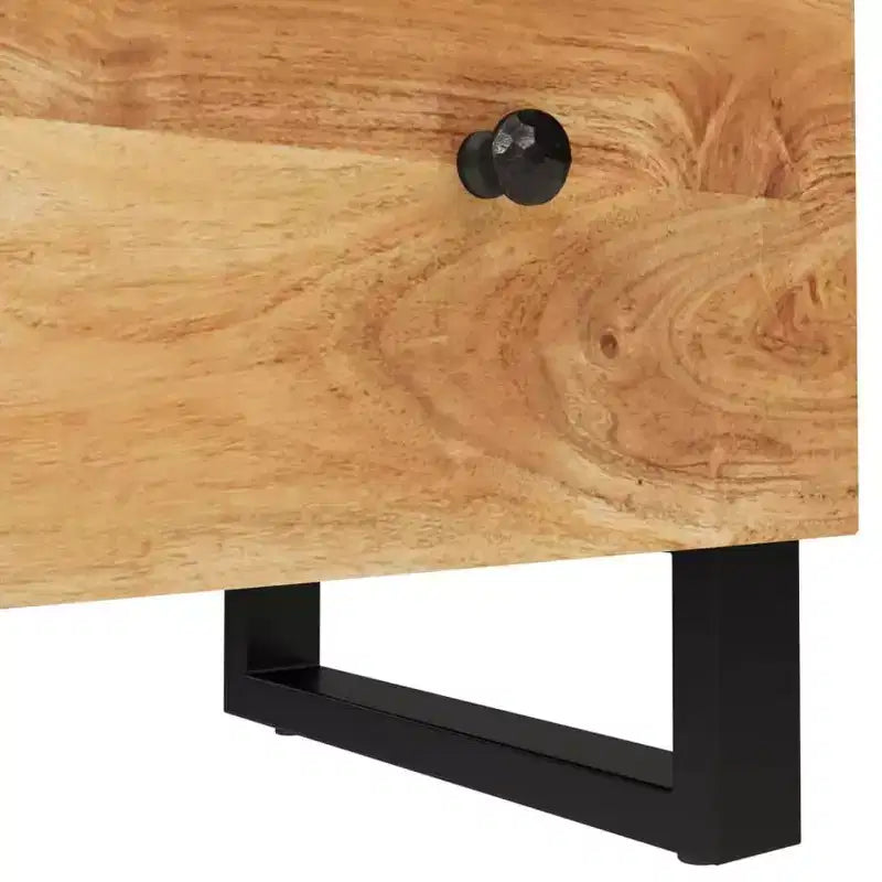 vidaXL Credenza in Legno Massello di Acacia con Fascino Industriale - Ampio Armadietto e Piano Robusto per l'Esposizione di Oggetti d'Arredo