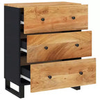 vidaXL Credenza in Legno Massello di Acacia con Fascino Industriale - Ampio Armadietto e Piano Robusto per l'Esposizione di Oggetti d'Arredo
