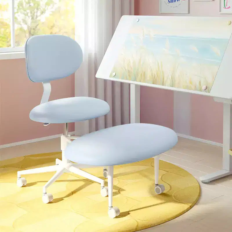 Pinmoco Sedia Ergonomica Incrociata con Ruote, Sedia da Ufficio Senza Braccioli per Piccoli Spazi, Supporto Lombare Potenziato, Altezza Regolabile