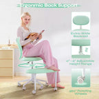 Pinmoco Sedia Ergonomica Incrociata con Ruote, Sedia da Ufficio Senza Braccioli per Piccoli Spazi, Supporto Lombare Potenziato, Altezza Regolabile