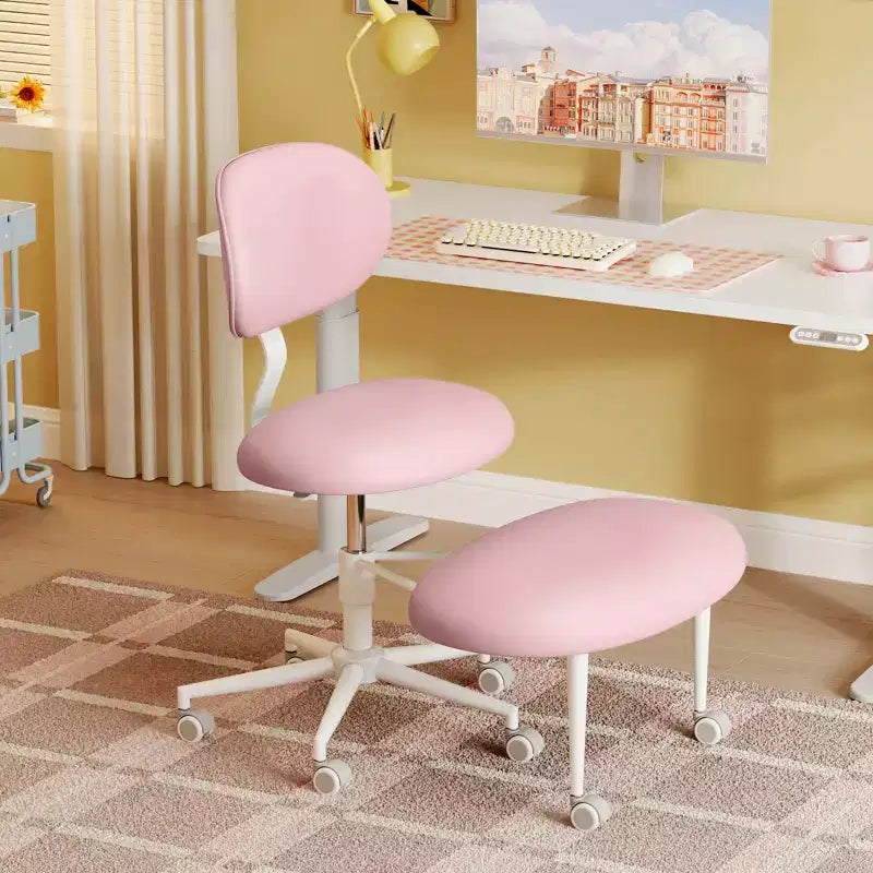 Pinmoco Sedia Ergonomica Incrociata con Ruote, Sedia da Ufficio Senza Braccioli per Piccoli Spazi, Supporto Lombare Potenziato, Altezza Regolabile
