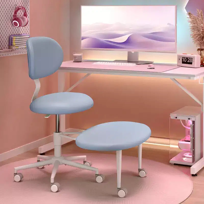 Pinmoco Sedia Ergonomica Incrociata con Ruote, Sedia da Ufficio Senza Braccioli per Piccoli Spazi, Supporto Lombare Potenziato, Altezza Regolabile
