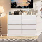 Cassettiera a 8 cassetti per camera da letto, Comò con cassetti profondi, Cassettiera doppia grande per armadio con piano largo, Cassettiera orizzontale in legno per soggiorno
