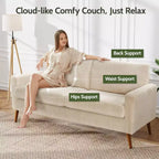 Dyonery divano da coppia in velluto a coste da 172 cm, divano moderno da coppia per soggiorno, camera da letto e ufficio, divano confortevole con cuscino a molla