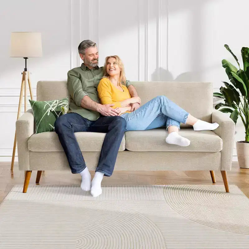 Dyonery divano da coppia in velluto a coste da 172 cm, divano moderno da coppia per soggiorno, camera da letto e ufficio, divano confortevole con cuscino a molla