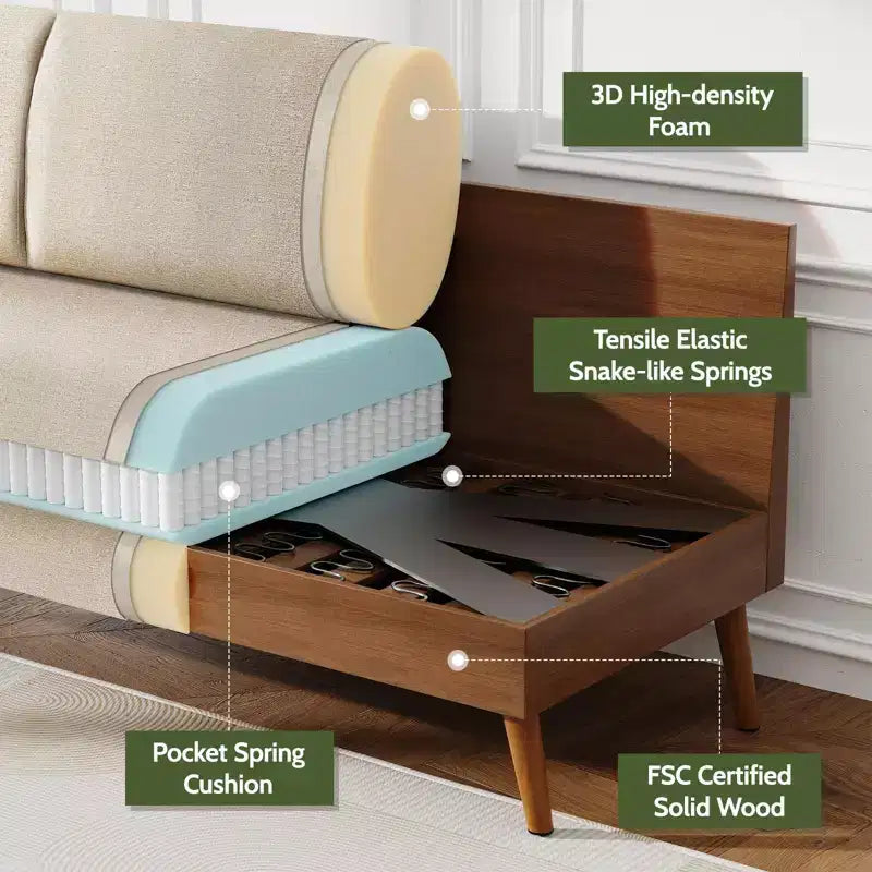 Dyonery divano da coppia in velluto a coste da 172 cm, divano moderno da coppia per soggiorno, camera da letto e ufficio, divano confortevole con cuscino a molla