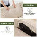 Dyonery divano da coppia in velluto a coste da 172 cm, divano moderno da coppia per soggiorno, camera da letto e ufficio, divano confortevole con cuscino a molla