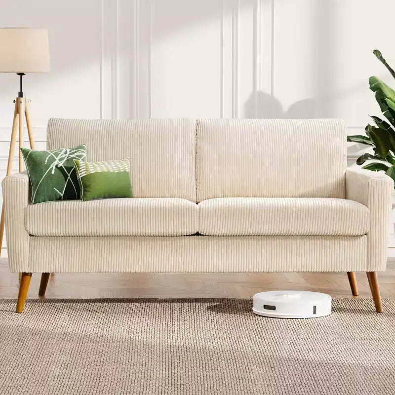 Dyonery divano da coppia in velluto a coste da 172 cm, divano moderno da coppia per soggiorno, camera da letto e ufficio, divano confortevole con cuscino a molla