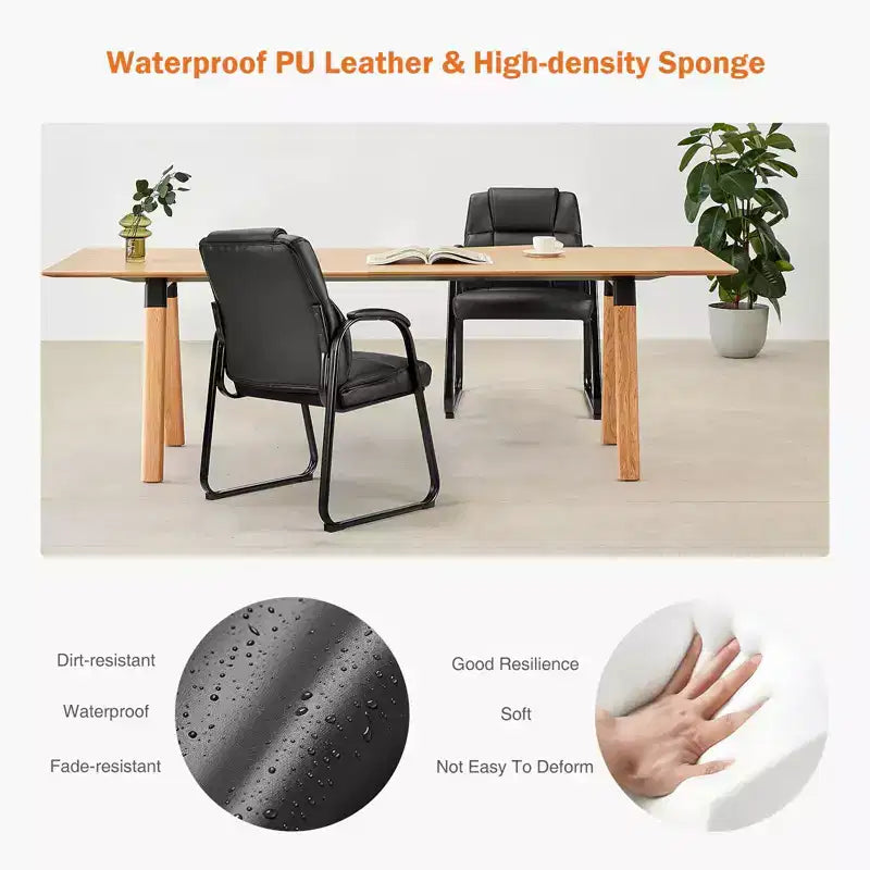 MAYEERTY Poltrone per sala d'attesa 1P grandi e alte, sedia da ufficio/ospite in pelle PU con braccioli imbottiti per anziani, casa, area reception, sala conferenze