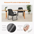 MAYEERTY Poltrone per sala d'attesa 1P grandi e alte, sedia da ufficio/ospite in pelle PU con braccioli imbottiti per anziani, casa, area reception, sala conferenze