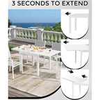 Set da pranzo da esterno allungabile per 4-6 persone, tavolo da patio da 80-160 cm, struttura in alluminio