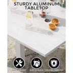 Set da pranzo da esterno allungabile per 4-6 persone, tavolo da patio da 80-160 cm, struttura in alluminio