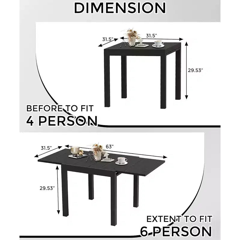 Set da pranzo da esterno allungabile per 4-6 persone, tavolo da patio da 80-160 cm, struttura in alluminio