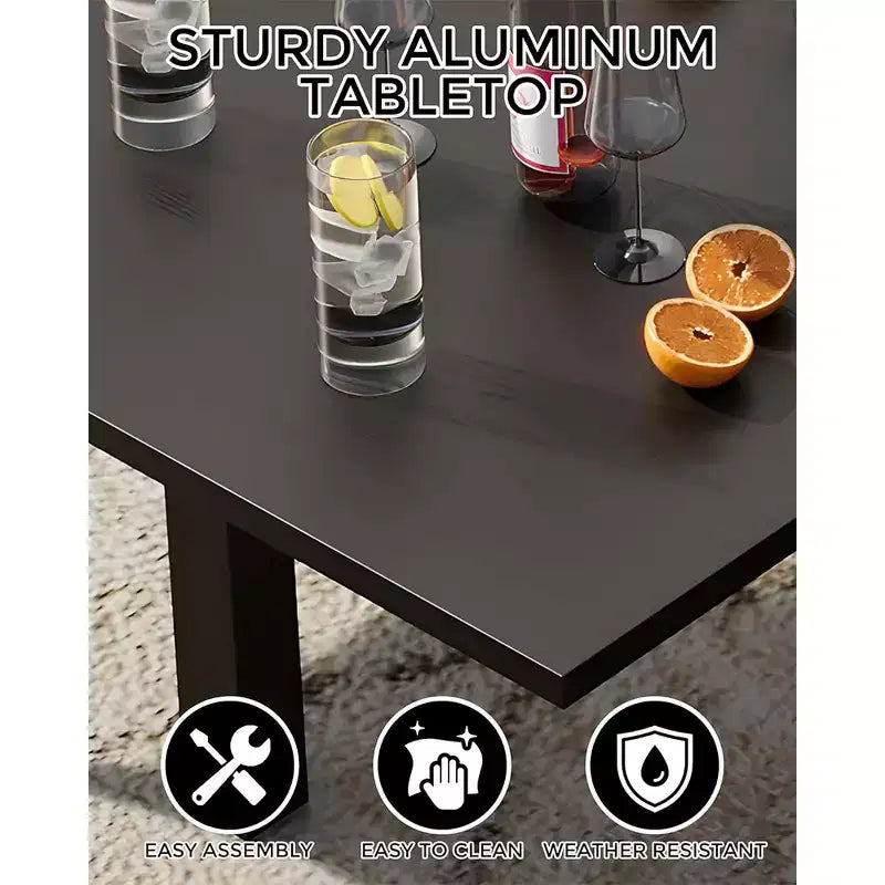 Set da pranzo da esterno allungabile per 4-6 persone, tavolo da patio da 80-160 cm, struttura in alluminio