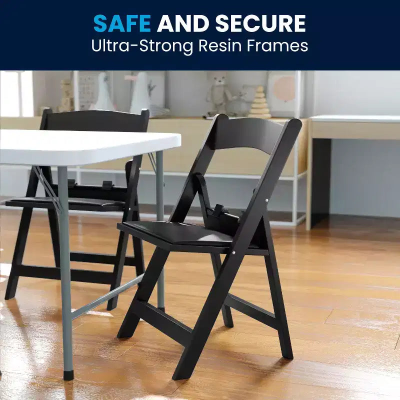 Flash Furniture Sedia Pieghevole per Bambini in Resina con Sedile Imbottito in Vinile