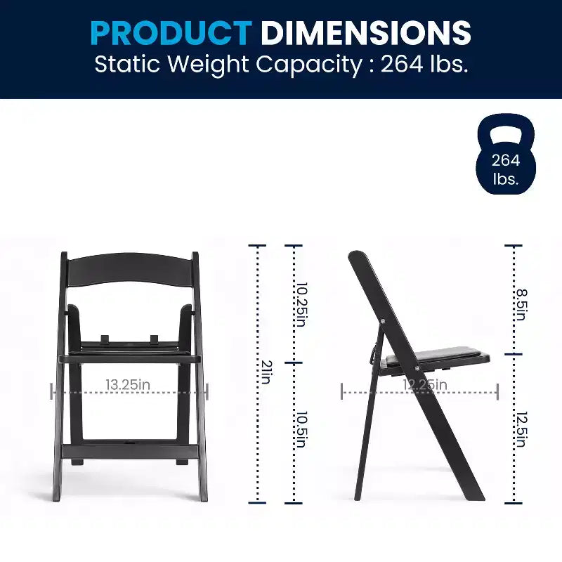Flash Furniture Sedia Pieghevole per Bambini in Resina con Sedile Imbottito in Vinile
