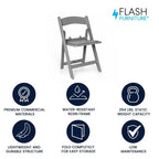 Flash Furniture Sedia Pieghevole per Bambini in Resina con Sedile Imbottito in Vinile