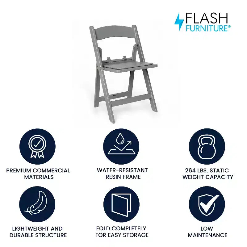 Flash Furniture Sedia Pieghevole per Bambini in Resina con Sedile Imbottito in Vinile