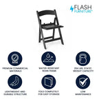 Flash Furniture Sedia Pieghevole per Bambini in Resina con Sedile Imbottito in Vinile