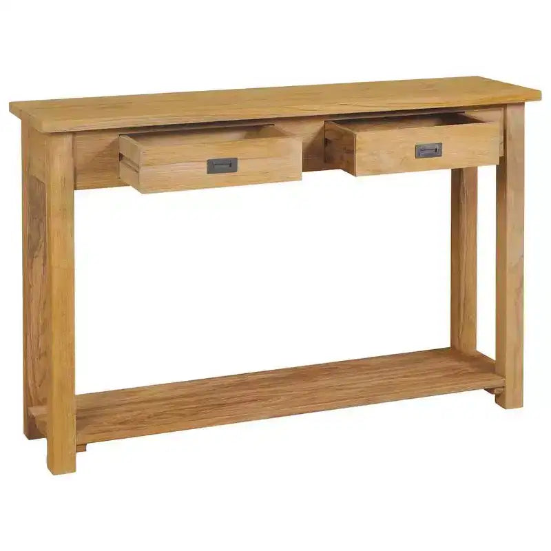vidaXL Consolle Legno Massello di Teak Naturale Tavolino Consolle Standard