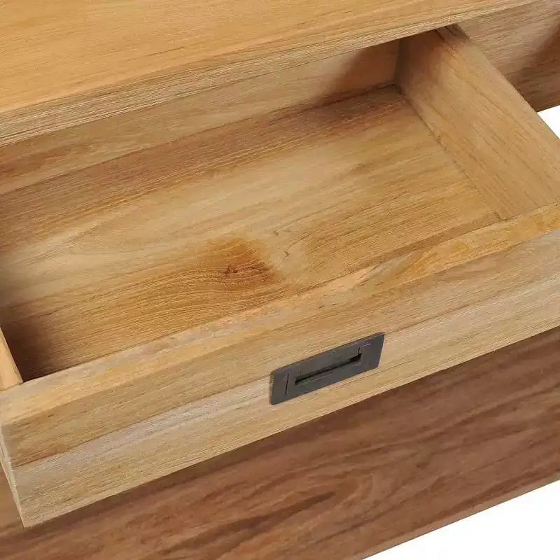 vidaXL Consolle Legno Massello di Teak Naturale Tavolino Consolle Standard