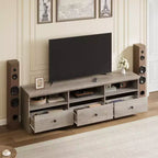 CuisinSmart Mobile TV da 178 cm con cassetto portaoggetti, Consolle TV Mid-Century Modern con ripiani aperti, Mobile TV multimediale