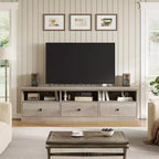 CuisinSmart Mobile TV da 178 cm con cassetto portaoggetti, Consolle TV Mid-Century Modern con ripiani aperti, Mobile TV multimediale