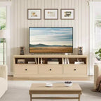 CuisinSmart Mobile TV da 178 cm con cassetto portaoggetti, Consolle TV Mid-Century Modern con ripiani aperti, Mobile TV multimediale