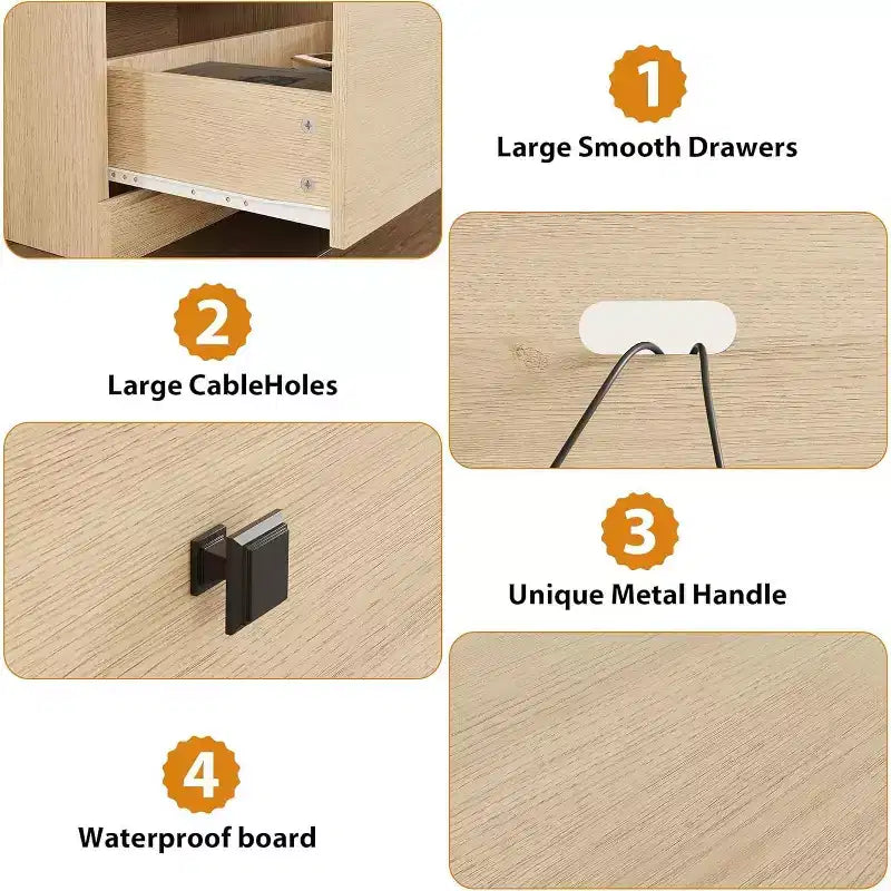 CuisinSmart Mobile TV da 178 cm con cassetto portaoggetti, Consolle TV Mid-Century Modern con ripiani aperti, Mobile TV multimediale