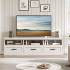 CuisinSmart Mobile TV da 178 cm con cassetto portaoggetti, Consolle TV Mid-Century Modern con ripiani aperti, Mobile TV multimediale