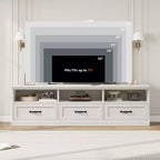 CuisinSmart Mobile TV da 178 cm con cassetto portaoggetti, Consolle TV Mid-Century Modern con ripiani aperti, Mobile TV multimediale
