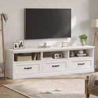 CuisinSmart Mobile TV da 178 cm con cassetto portaoggetti, Consolle TV Mid-Century Modern con ripiani aperti, Mobile TV multimediale