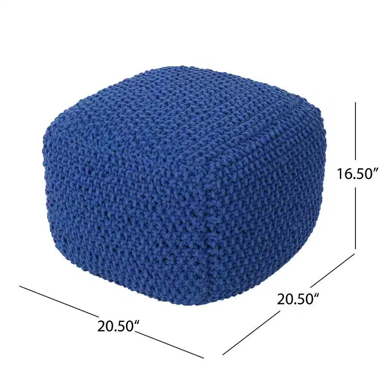 Christopher Knight Home Pim Pouf Quadrato Moderno in Maglia di Cotone