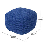 Christopher Knight Home Pim Pouf Quadrato Moderno in Maglia di Cotone