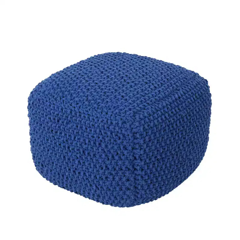 Christopher Knight Home Pim Pouf Quadrato Moderno in Maglia di Cotone