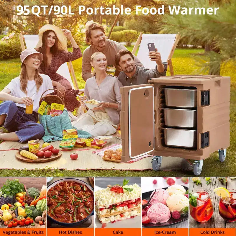 Scaldavivande Catering Premium - Contenitore termico caldo/freddo per 6 teglie GN standard con ruote robuste