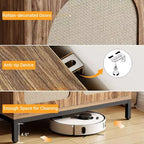 Madia in Rattan, Madia Buffet con Ripiani Regolabili, Mobile Contenitore in Legno per Soggiorno, Ingresso