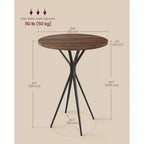 Tavolo Bar Rotondo da 60 cm - Tavolo da Pub Cocktail con Gambe a X per Cucina/Feste, Robusta Struttura in Metallo, Facile Montaggio