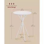 Tavolo Bar Rotondo da 60 cm - Tavolo da Pub Cocktail con Gambe a X per Cucina/Feste, Robusta Struttura in Metallo, Facile Montaggio