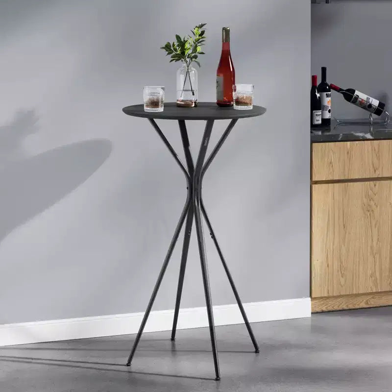 Tavolo Bar Rotondo da 60 cm - Tavolo da Pub Cocktail con Gambe a X per Cucina/Feste, Robusta Struttura in Metallo, Facile Montaggio