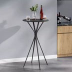 Tavolo Bar Rotondo da 60 cm - Tavolo da Pub Cocktail con Gambe a X per Cucina/Feste, Robusta Struttura in Metallo, Facile Montaggio