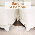 Divano a 3 posti in ciniglia beige con 2 pouf mobili e cuscino lombare, spugna ad alta resilienza, base in legno di alta qualità