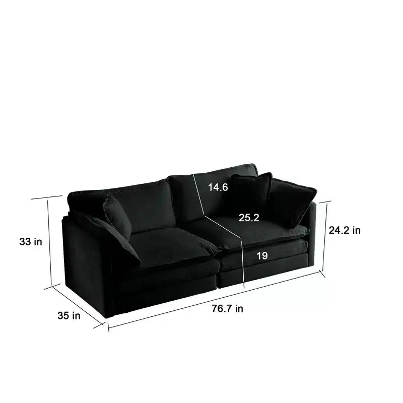 Set Divano a 3 Pezzi con Braccioli e Cuscini Decorativi Il Set Include 2 Poltrone e Un Divano a 2 Posti in Ciniglia Verde